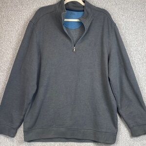 IZOD fleece lined quarter zip pullover sweatshirt XL Saltwater fish boat cozy